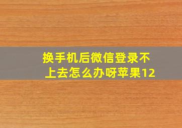 换手机后微信登录不上去怎么办呀苹果12