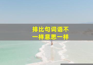 排比句词语不一样意思一样