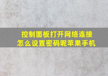 控制面板打开网络连接怎么设置密码呢苹果手机