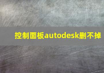 控制面板autodesk删不掉