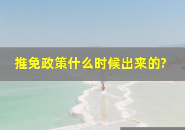 推免政策什么时候出来的?