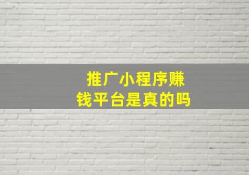 推广小程序赚钱平台是真的吗