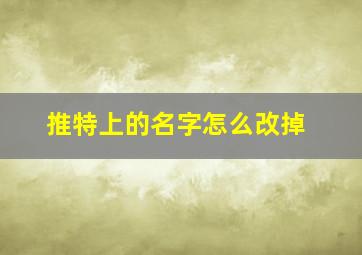 推特上的名字怎么改掉