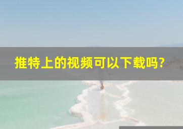 推特上的视频可以下载吗?