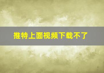 推特上面视频下载不了