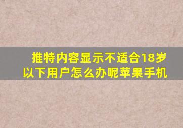 推特内容显示不适合18岁以下用户怎么办呢苹果手机