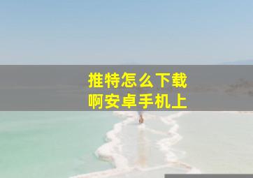 推特怎么下载啊安卓手机上