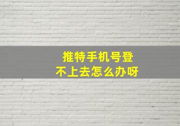 推特手机号登不上去怎么办呀