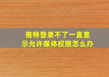 推特登录不了一直显示允许媒体权限怎么办