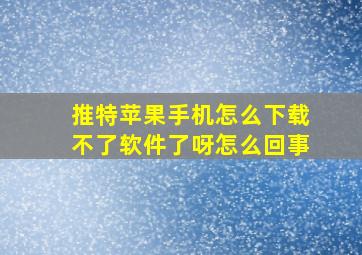 推特苹果手机怎么下载不了软件了呀怎么回事