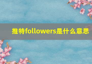 推特followers是什么意思