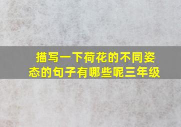 描写一下荷花的不同姿态的句子有哪些呢三年级