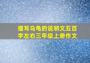 描写乌龟的说明文五百字左右三年级上册作文