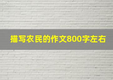 描写农民的作文800字左右