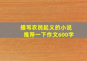 描写农民起义的小说推荐一下作文600字