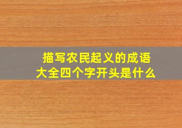 描写农民起义的成语大全四个字开头是什么