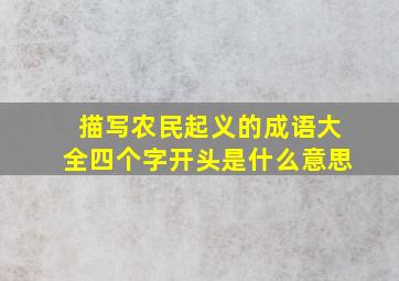 描写农民起义的成语大全四个字开头是什么意思