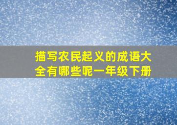 描写农民起义的成语大全有哪些呢一年级下册