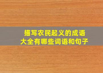 描写农民起义的成语大全有哪些词语和句子