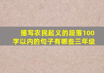 描写农民起义的段落100字以内的句子有哪些三年级