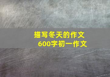 描写冬天的作文600字初一作文