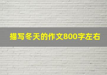 描写冬天的作文800字左右