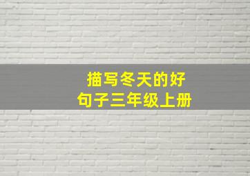 描写冬天的好句子三年级上册