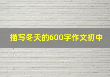 描写冬天的600字作文初中