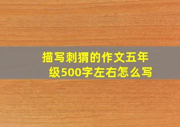 描写刺猬的作文五年级500字左右怎么写