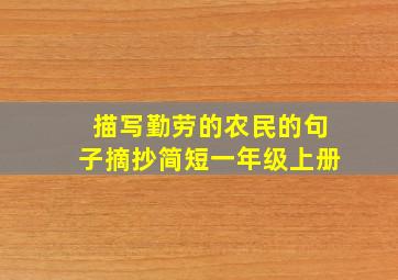 描写勤劳的农民的句子摘抄简短一年级上册