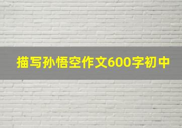 描写孙悟空作文600字初中