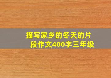 描写家乡的冬天的片段作文400字三年级