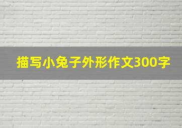 描写小兔子外形作文300字