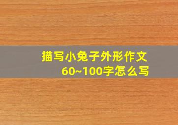 描写小兔子外形作文60~100字怎么写