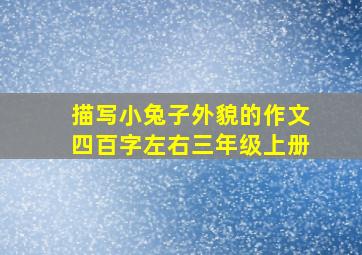 描写小兔子外貌的作文四百字左右三年级上册