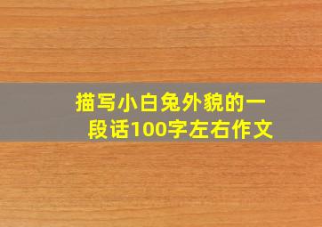 描写小白兔外貌的一段话100字左右作文