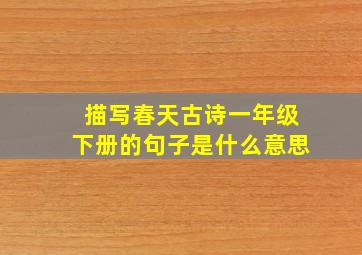 描写春天古诗一年级下册的句子是什么意思