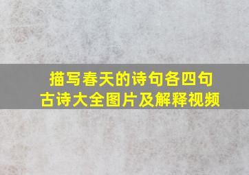 描写春天的诗句各四句古诗大全图片及解释视频