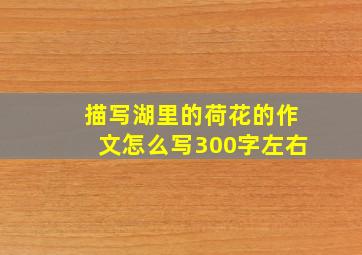 描写湖里的荷花的作文怎么写300字左右