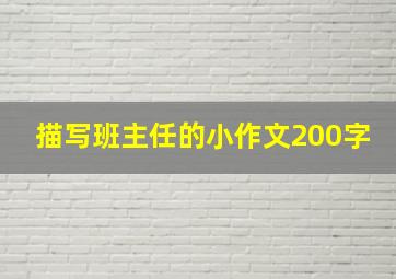 描写班主任的小作文200字