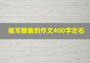 描写眼睛的作文400字左右