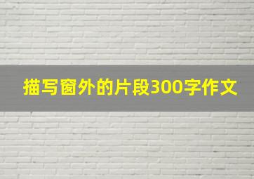 描写窗外的片段300字作文