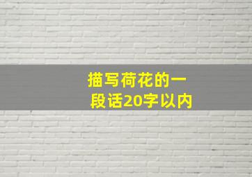 描写荷花的一段话20字以内