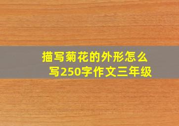 描写菊花的外形怎么写250字作文三年级