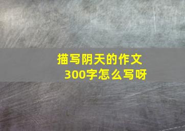 描写阴天的作文300字怎么写呀