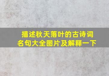 描述秋天落叶的古诗词名句大全图片及解释一下