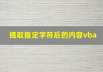 提取指定字符后的内容vba