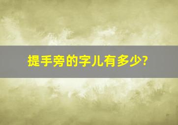 提手旁的字儿有多少?