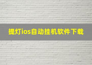 提灯ios自动挂机软件下载