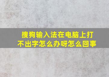 搜狗输入法在电脑上打不出字怎么办呀怎么回事